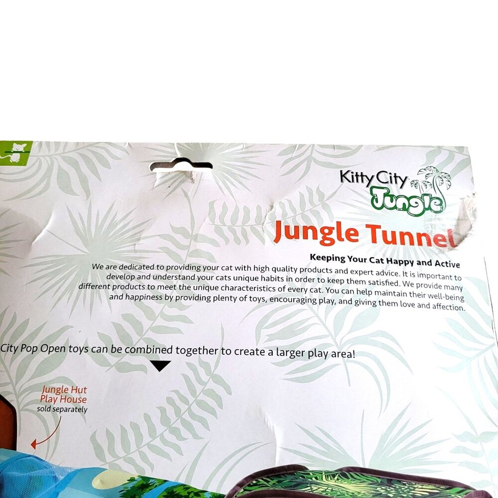Kitty City Jungle Tunnel Cats Small Pets Blue Jungle Animal Print Mesh Panels - Picture 7 of 10